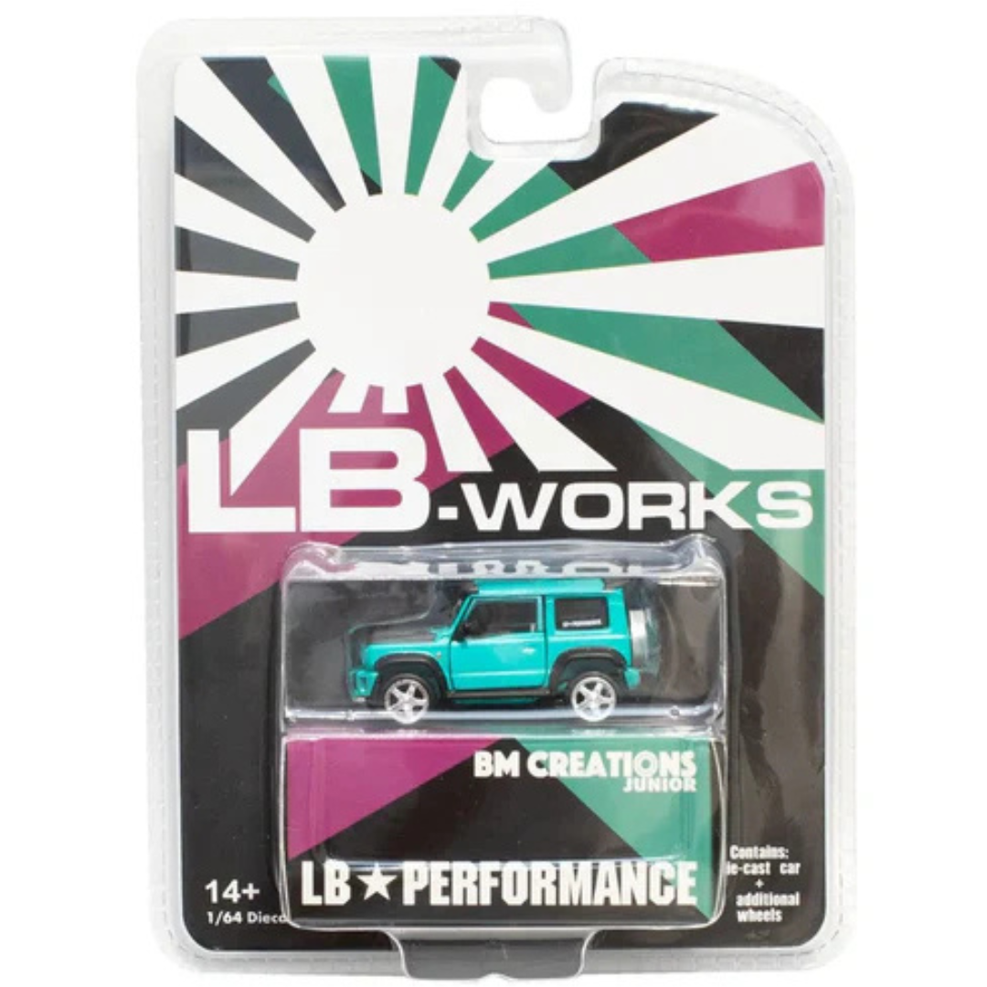 BM Creations LB Works Suzuki Jimny LHD, glitter Verde ***CON RUEDAS DE REPUESTO