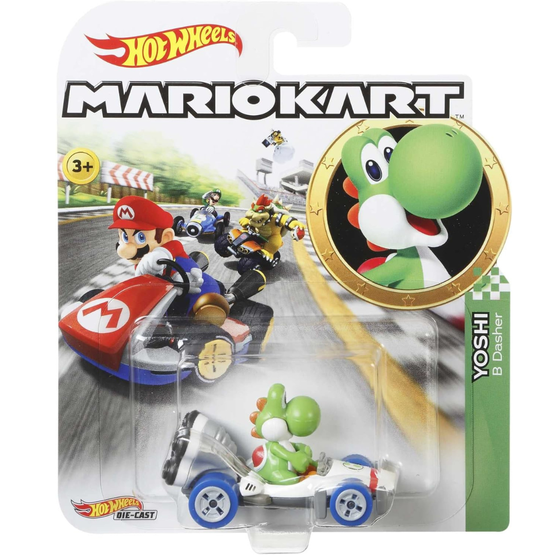Hot Wheels Mario Kart Yoshi Verde Standard Car Basico