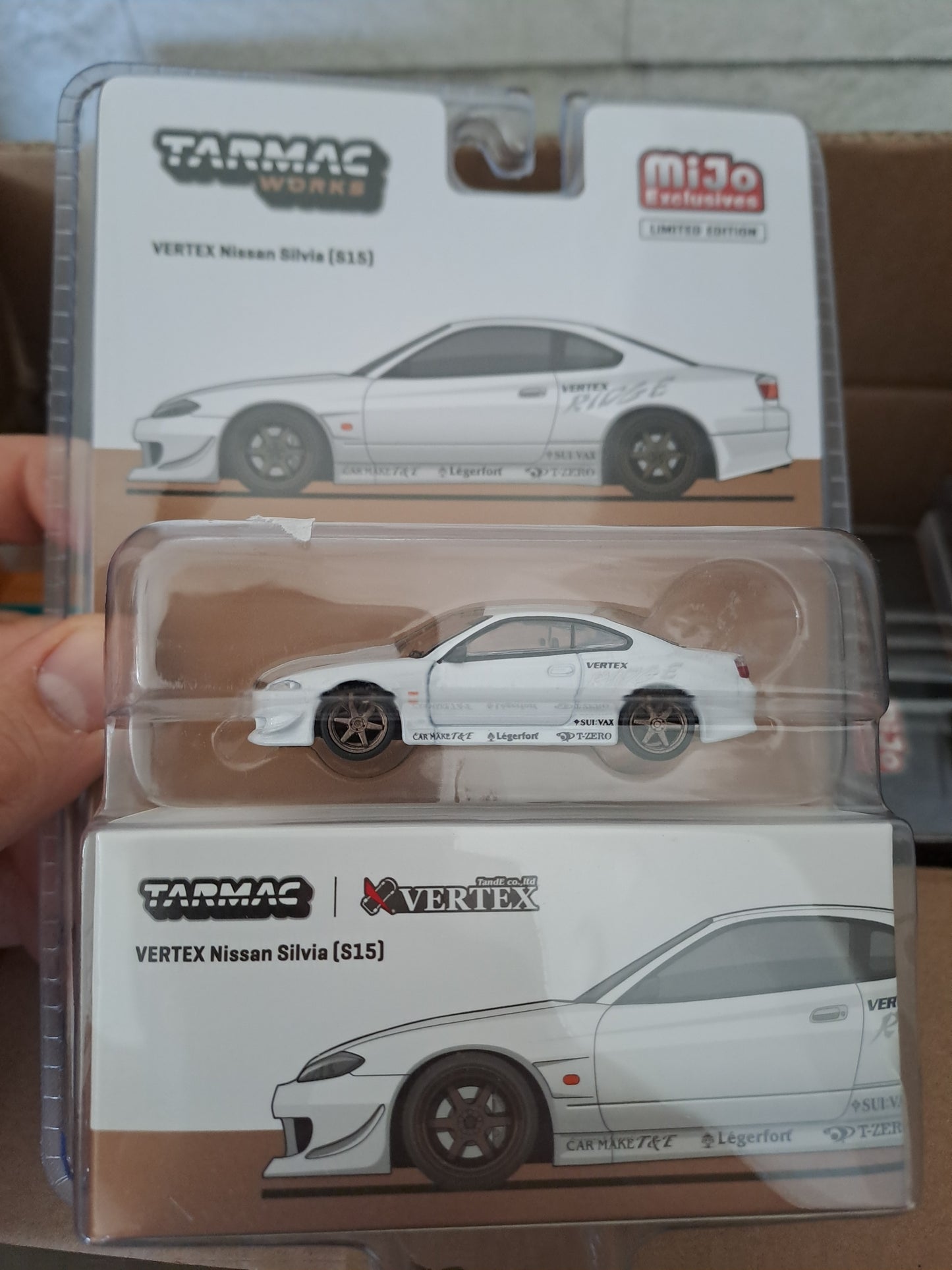 *Version Blister* Tarmac Works Nissan Silvia S15 VERTEX blanco metalizado, escala 1/64, Tarmac Works - EDICIÓN ESPECIAL LAMLEY - GLOBAL64