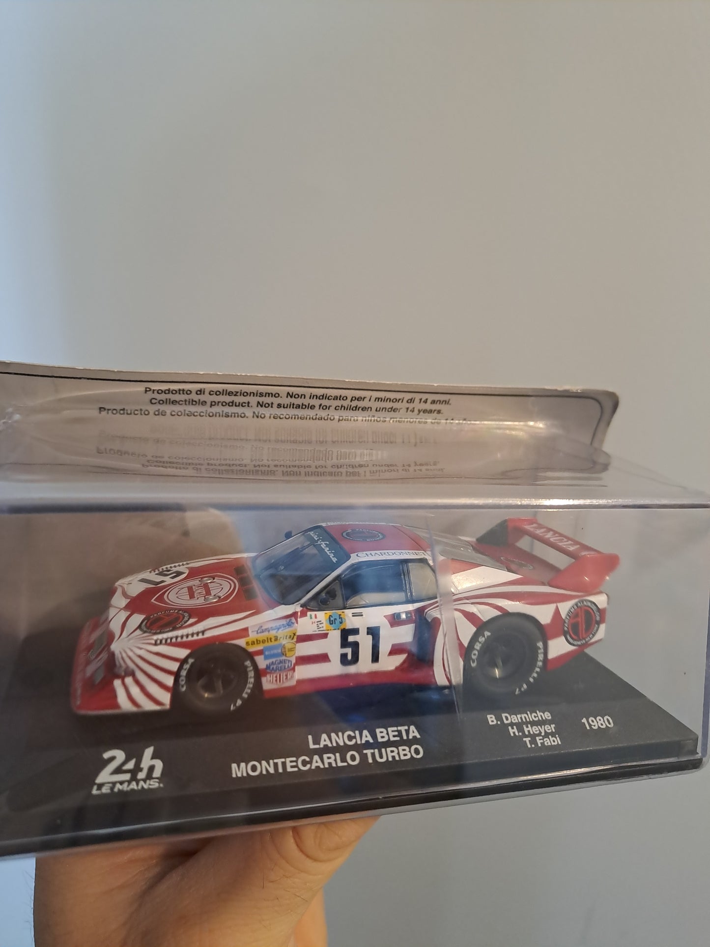 ESCALA 1/43 Magazine Models 1980 Lancia Beta Montecarlo Turbo #51 Rally Rojo Blanco ** Vitrina con Raya **