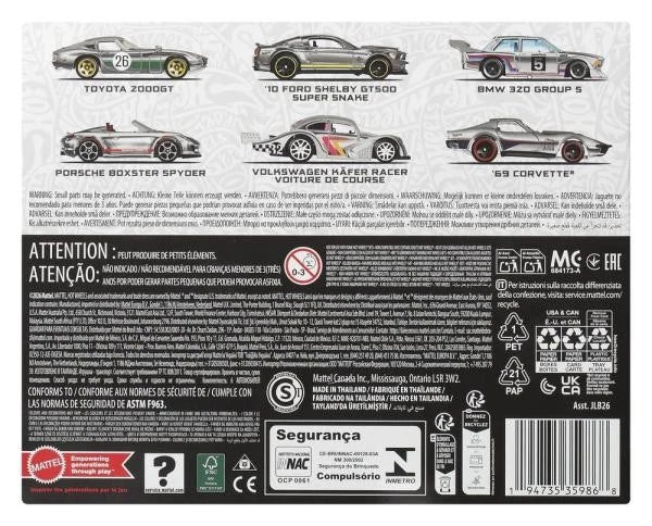 Hot Wheels Silver Series Set de 6 Zamac Pack Basicos hwmvJLB26-9796