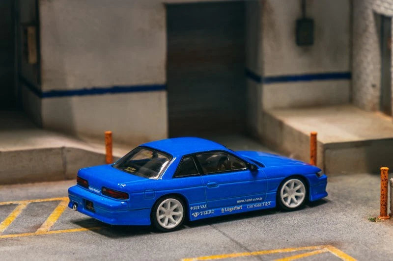 *** VERSION BLISTER *** Tarmac Works 1/64 VERTEX Nissan Silvia S13 TOYO TIRES – Azul metálico