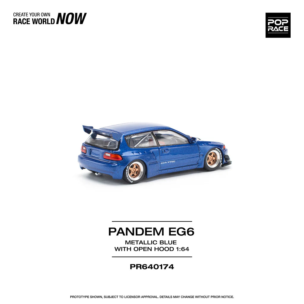 Pop Race Pandem Civic EG6 Azul Metalico # 174 1.64