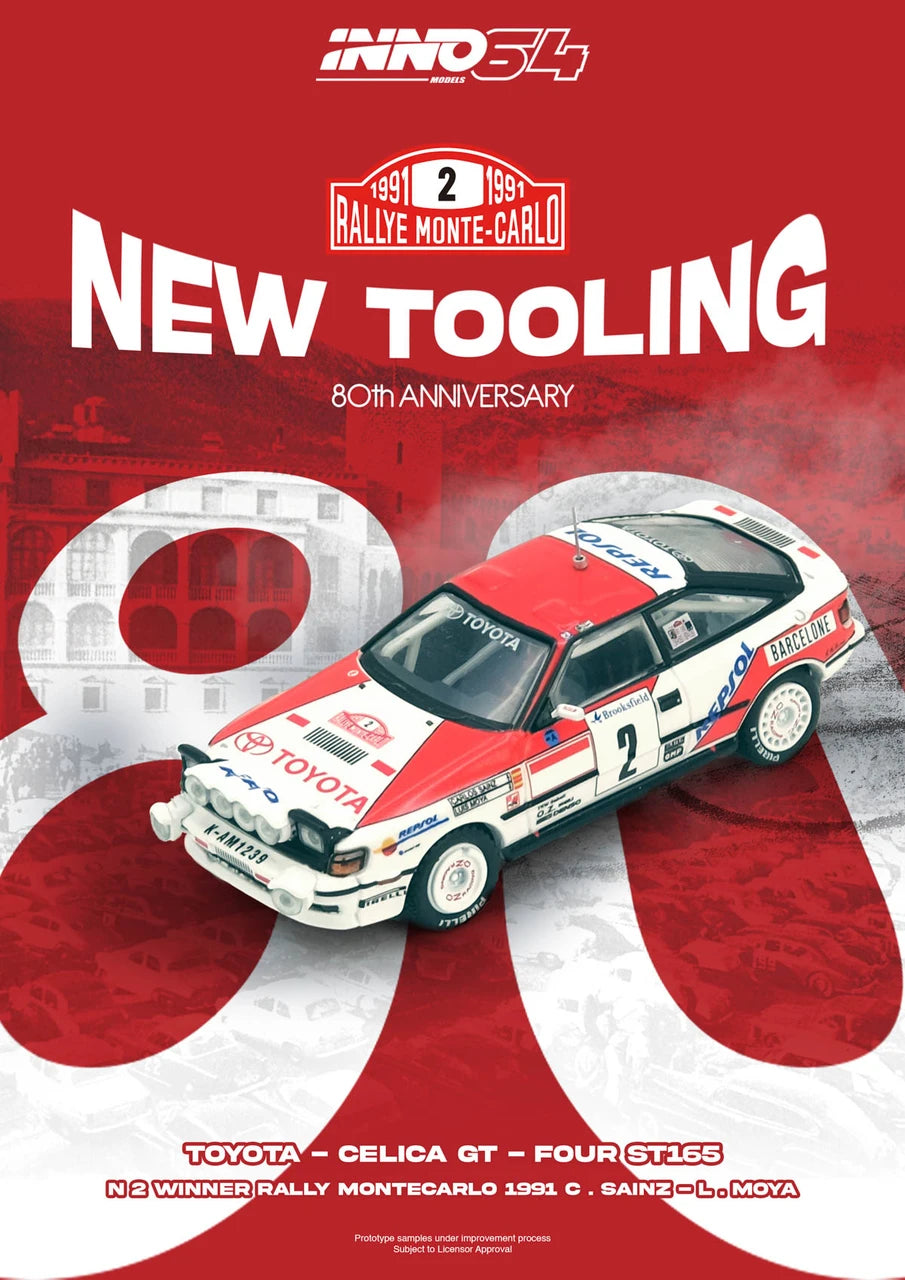 Inno64 Toyota Celica GT Four (ST165) #2 Winner Rally Monte-Carlo 1991 C. Sainz – L. Moya in64-ST165R-91MCW