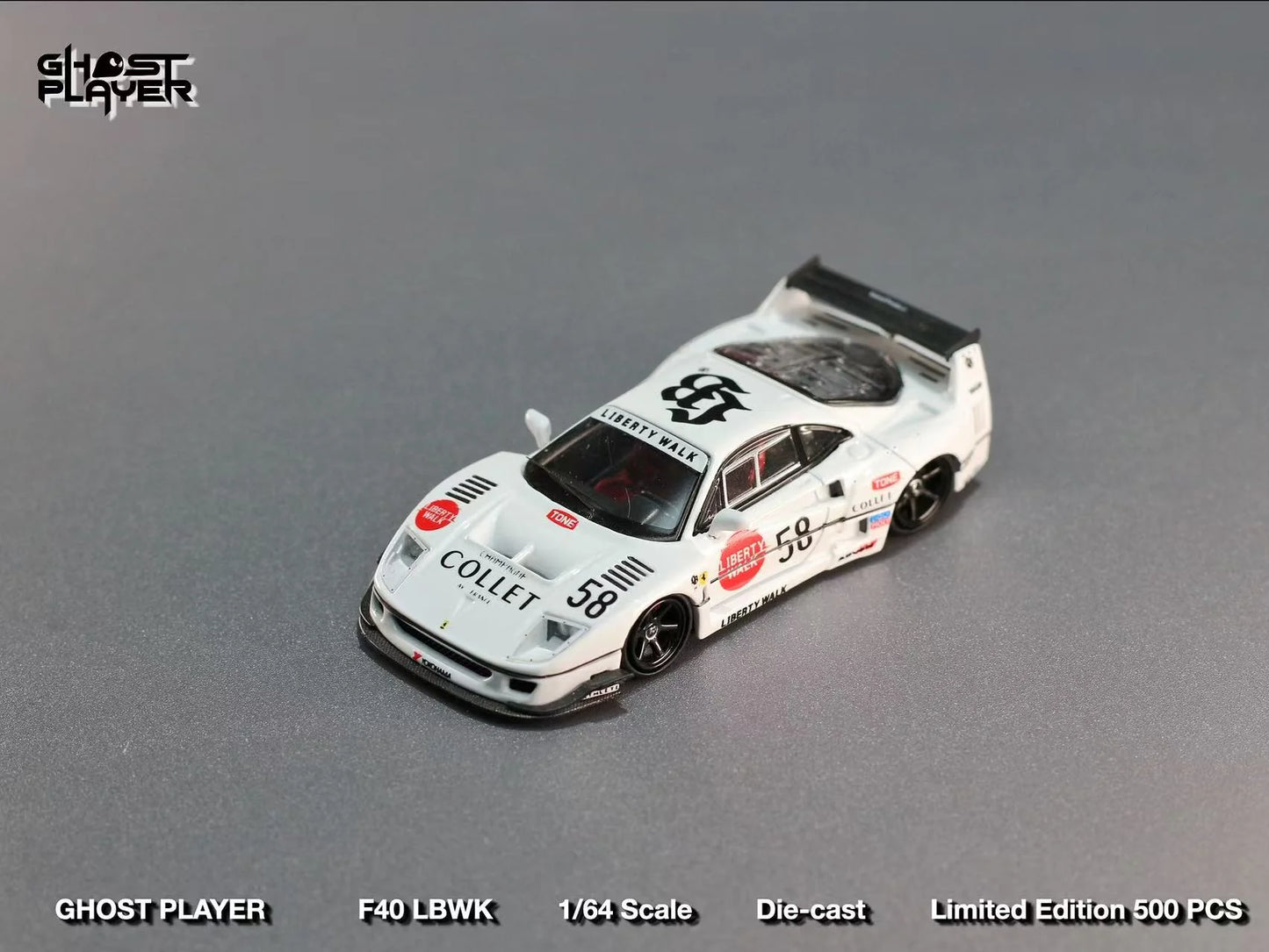 Street Weapon 1/64 Ghost Player - Ferrari F40 LBWK #58 White STW209