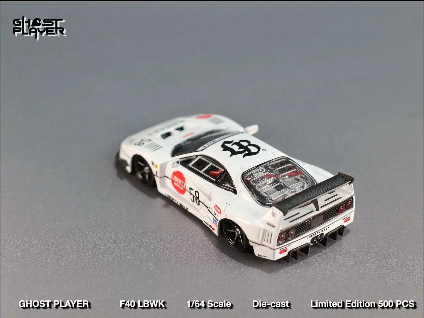 Street Weapon 1/64 Ghost Player - Ferrari F40 LBWK #58 White STW209