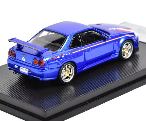 %%% My Model Collect Nissan Skyline R34 V Spec Nismo Livery Blue 1.64 MMC640009D
