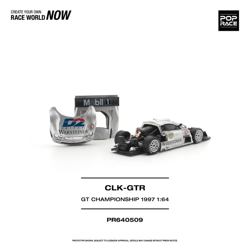***PREORDER *** LLEGADA APROXIMADA SEGUNDO TRIMESTRE 2027 *** POP RACE 1997 Mercedes Benz AMG CLK GTR FIA GT Championship sILVER 509