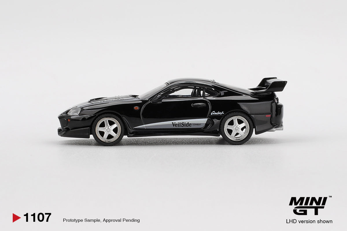 MINI GT TOYOTA SUPRA MK4 A80 VEILSIDE COMBAT V-II BLACK 2011 # 1107