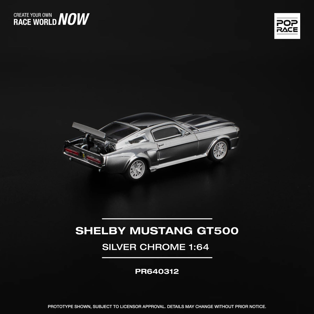 Pop Race Shelby Mustang GT500 Silver Chrome # 312 PR640312