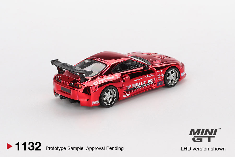 MINI GT TOYOTA SUPRA A80 TOP SECRET GT 300 RED CHROME 2014 # 1132