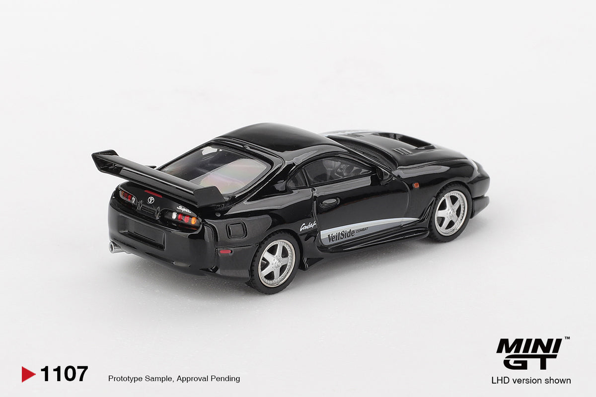MINI GT TOYOTA SUPRA MK4 A80 VEILSIDE COMBAT V-II BLACK 2011 # 1107