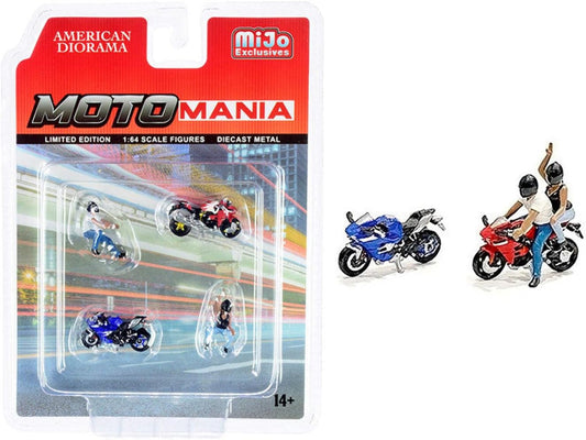 American Diorama 1/64 Moto Mania Figure set including 2 bikes Figuras