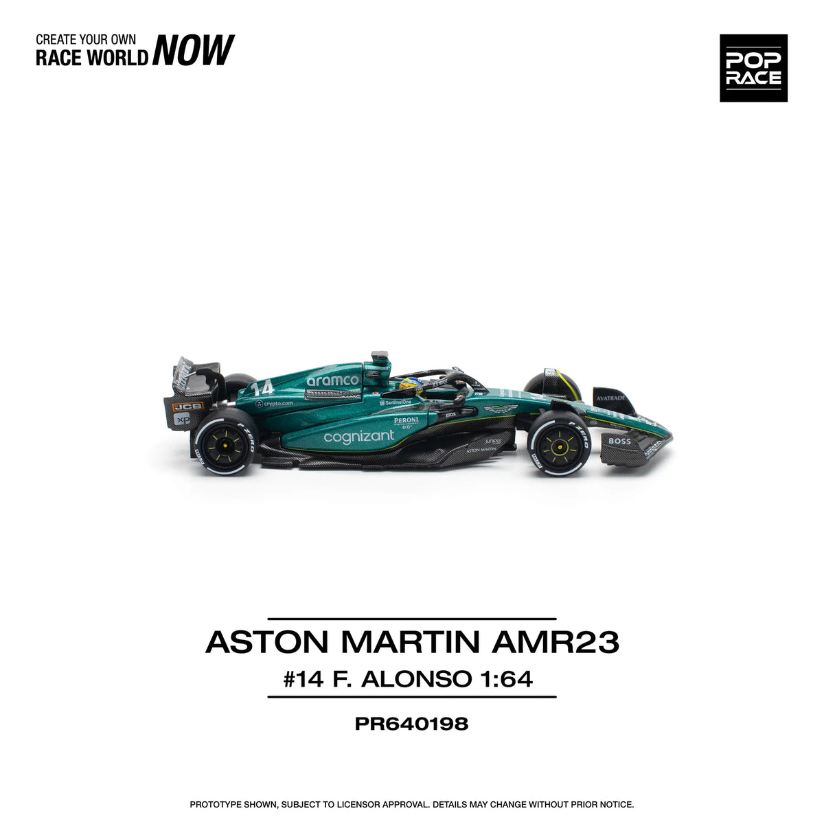 Pop Race Fernando Alonso Aston Martin AMR23 F1 #14  # 198 PR640198