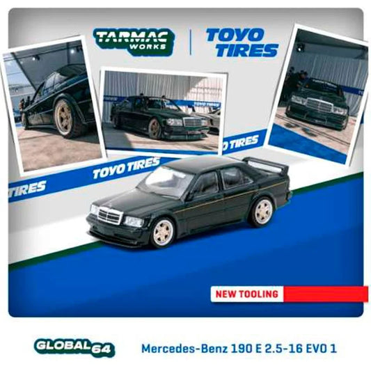 Tarmac Works 1.64  Mercedes Benz 190 E 2.5-16 EVO 1 Toyo Tires Black