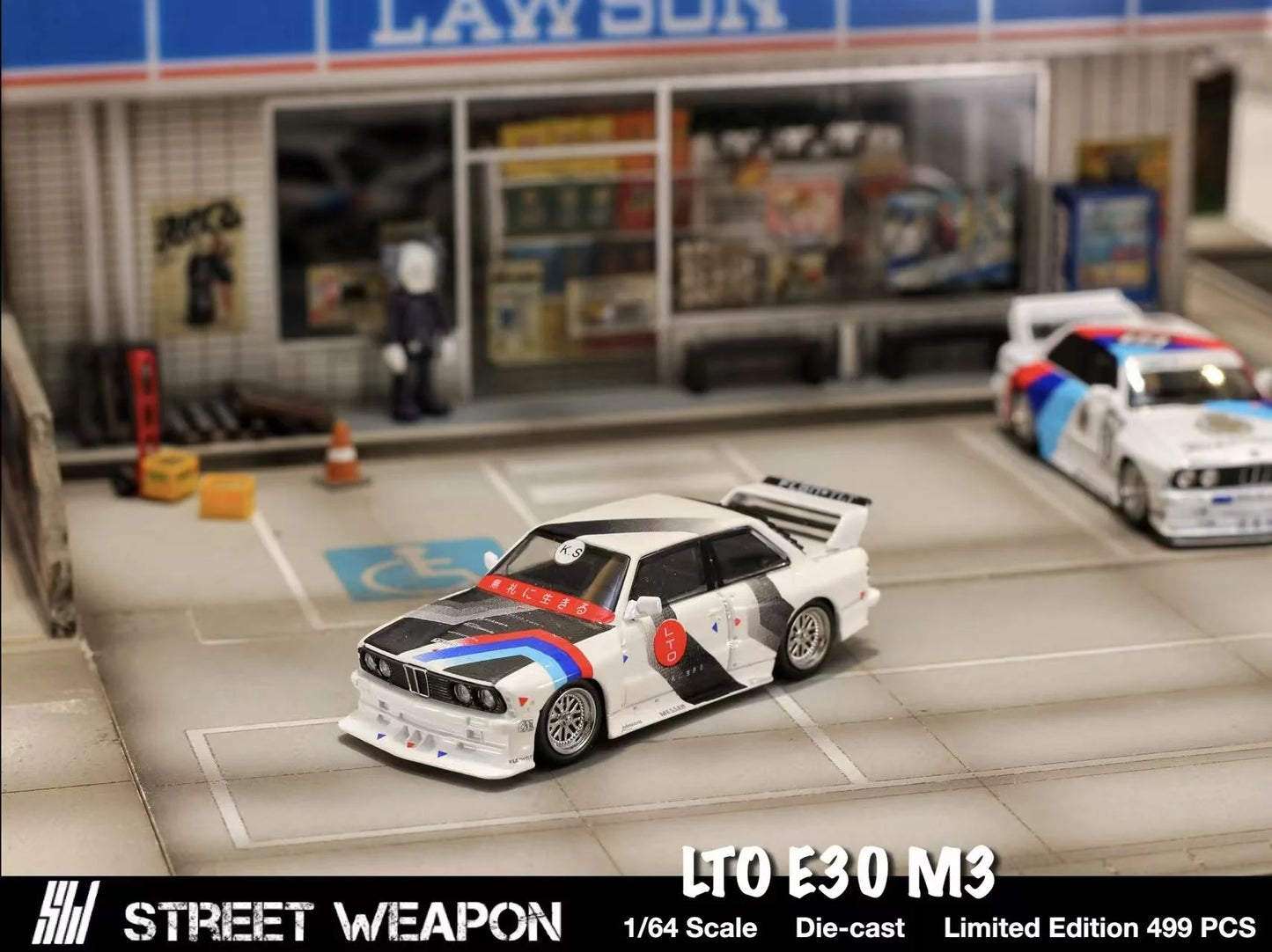 Street Weapon 1/64 BMW LTO E30 White Blue Red STW207