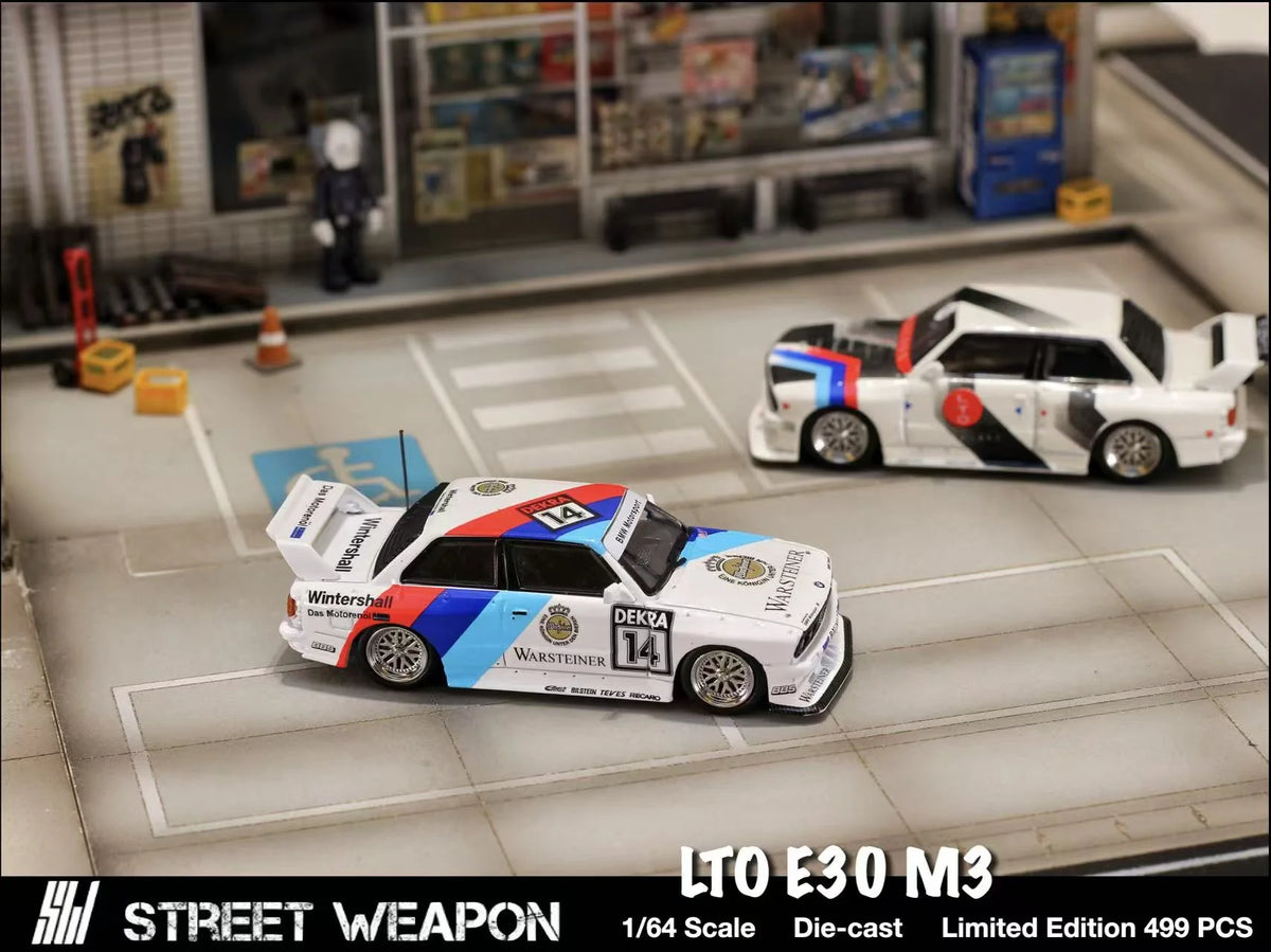 Street Weapon 1/64 BMW LTO E30 Warsteiner White Blue Red STW208