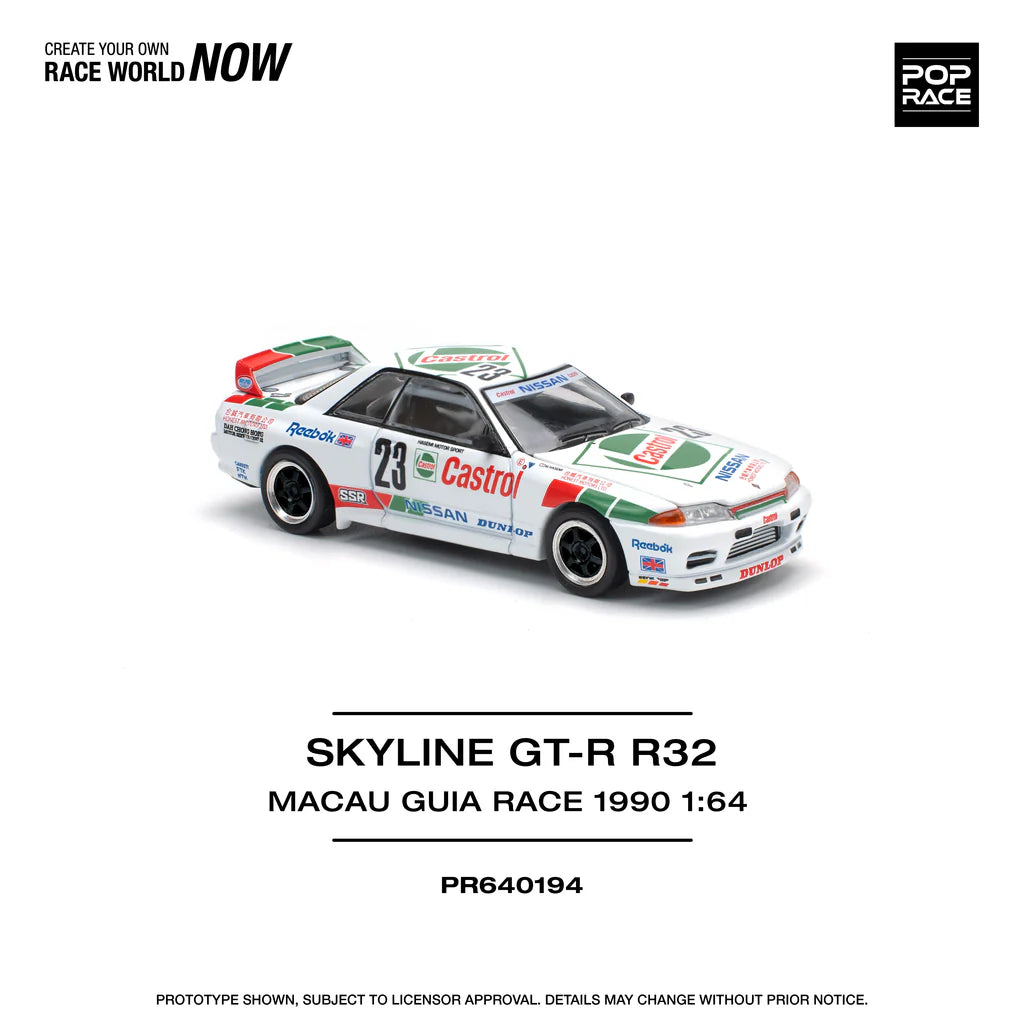 Pop Race Skyline GTR R32 #23 Campeón de Macau Guia Race de 1990 - Castrol # 194 1.64