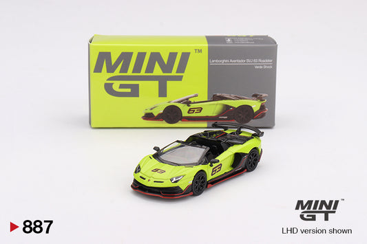 MINI GT LAMBORGHINI AVENTADOR SVJ 63 ROADSTER VERDE SHOCK 2022 # 887