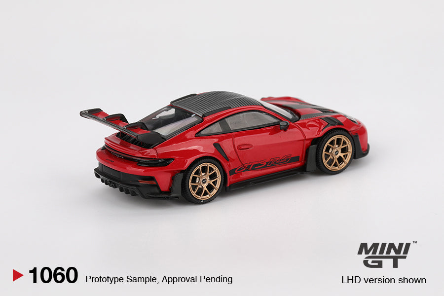 MINI GT PORSCHE 911 (992) GT3 RS GUARDS RED WEISSACH PACKAGE 2022 # 1060