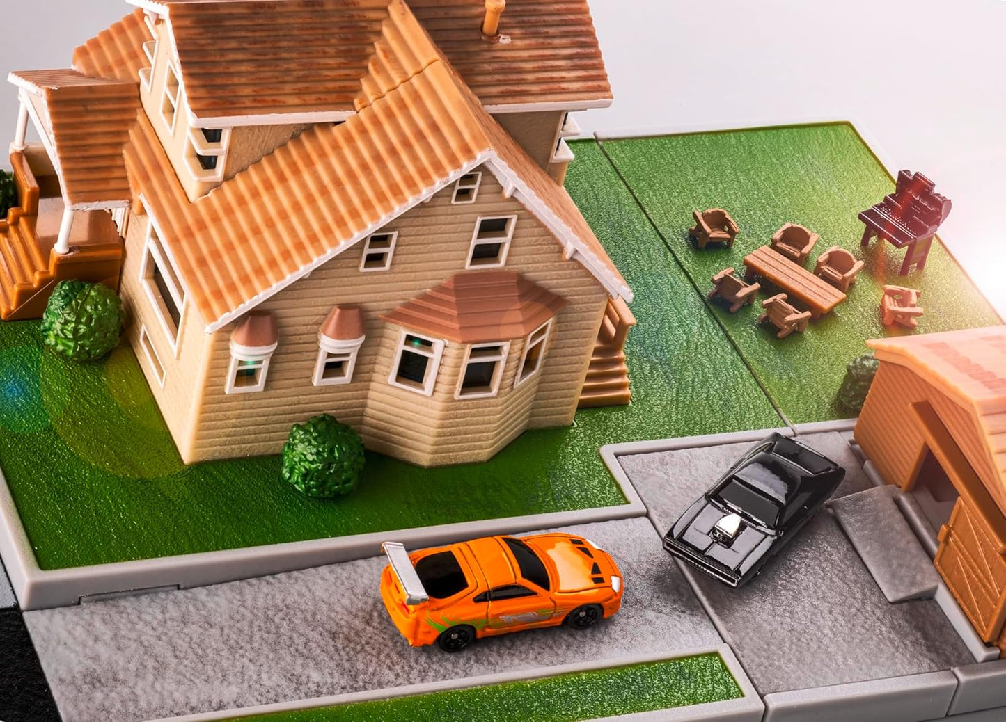 Jada Nano Dom's House Display Diorama Fast And Furious Toreto Charger Supra Diecast Cars