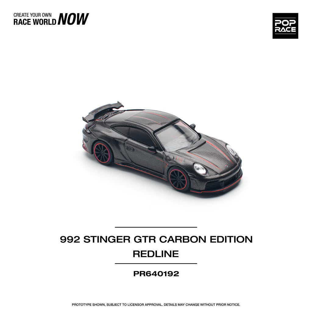 Pop Race Porsche 992 Stinger GTR Carbon Edition Red Line # 192 1.64