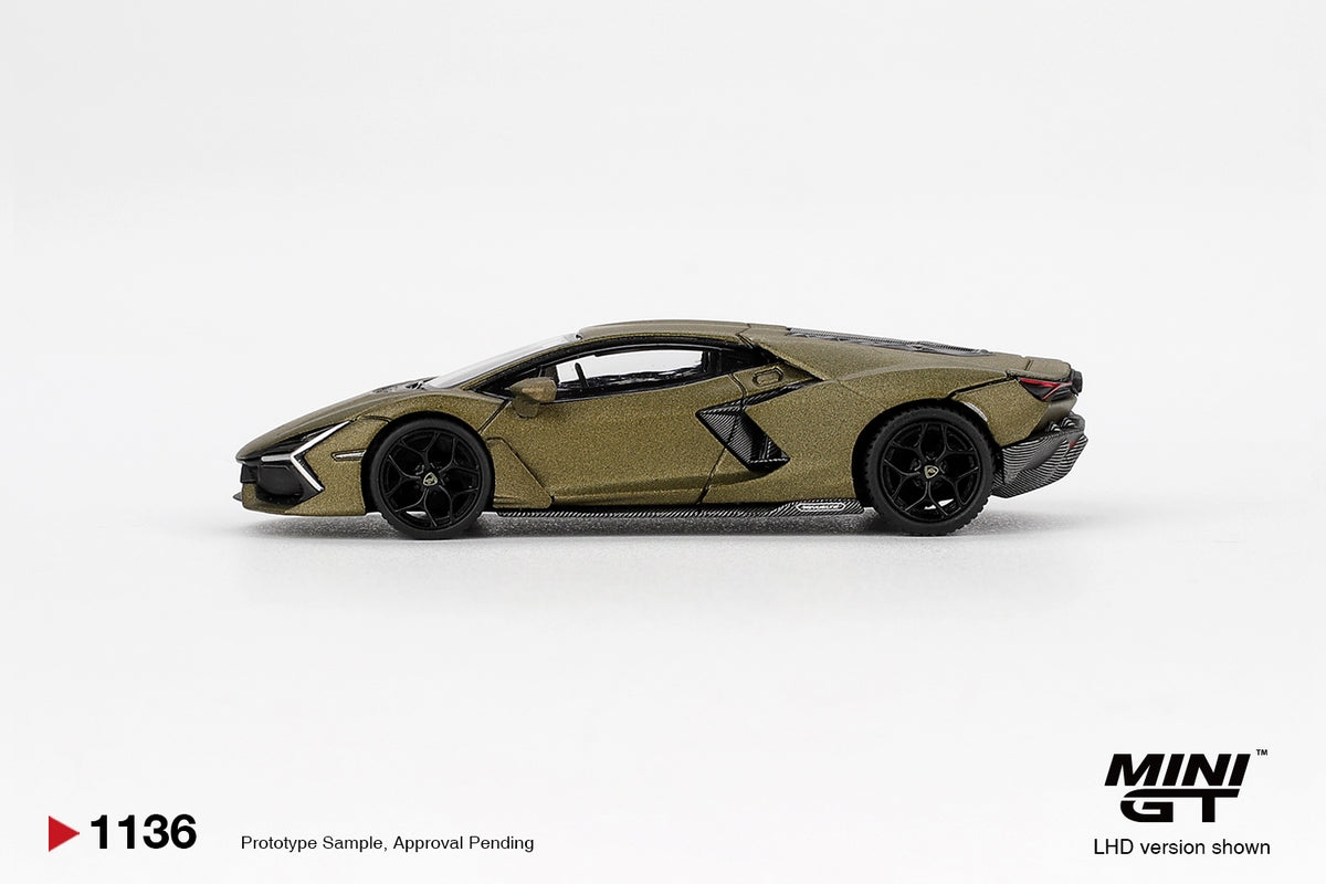 *** LLEGADA FINALES DE SEPTIEMBRE 2026 ***  MINI GT 1:64 LAMBORGHINI REVUELTO VERDE GEA MATTE 2023 # 1136