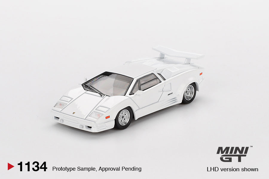 MINI GT LAMBORGHINI COUNTACH 25TH ANNIVERSARY WHITE 1989 # 1134