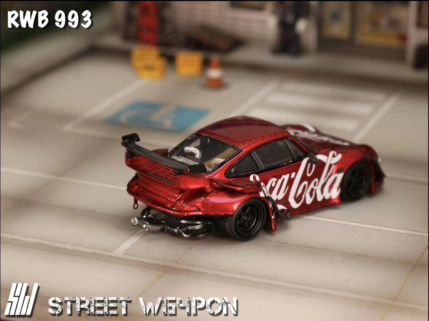 Street Weapon 1/64 RWB 993 CocaCola Low Tail Red STW172