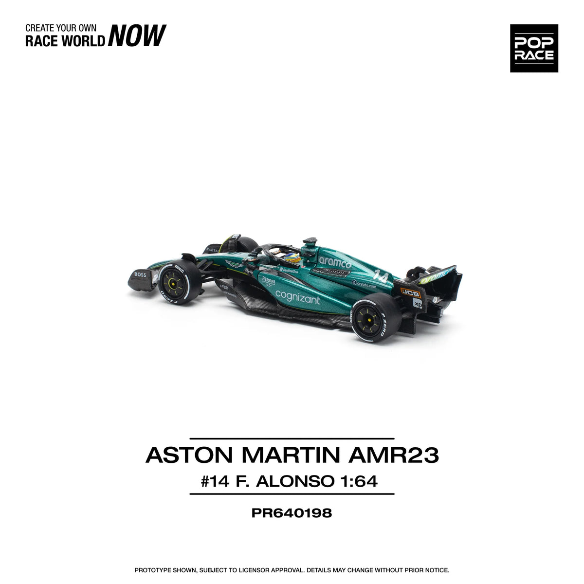 Pop Race Fernando Alonso Aston Martin AMR23 F1 #14  # 198 PR640198