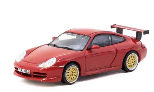 TARMAC WORKS 1.64 Porsche 911 GT3 (996) Metal Diecast - Tarmac Works X iXO Models GLOBAL64 Rojo