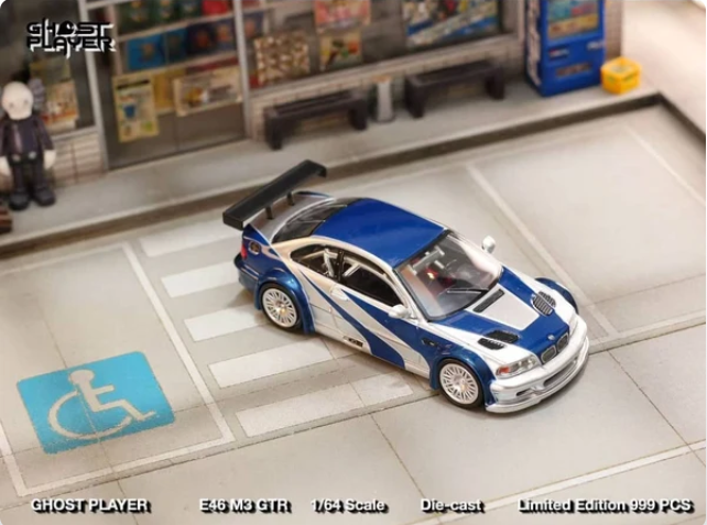 Street Weapon 1/64 BMW NFS M3 GTR Silver Blue * Need For Speed * STW212