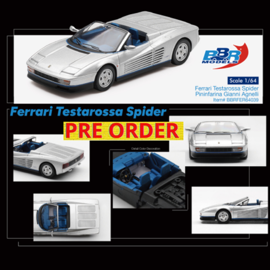 *** PREORDER *** LLEGADA APROXIMADA 4º TRIMESTRE2026*** PUEDE SUFRIR RETRASOS *** BBR 1/64 FERRARI TESTAROSSA SPIDER PININFARINA GIANNI AGNELLI 1986