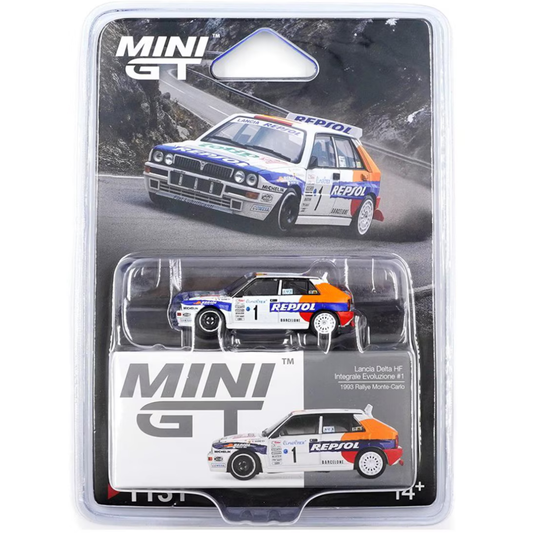 MINI GT LANCIA DELTA INTEGRALE EVOLUZIONE #1 RALLY MONTE CARLO 1993 # 1131 (Blister)