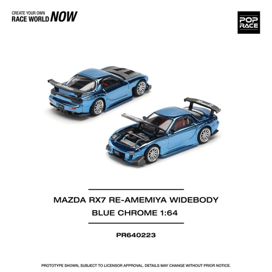 Pop Race Mazda RX7 Re Amemiya Widebody Blue Chrome # 223