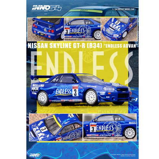 Inno64 Nissan Skyline GTR R34 #3 "Endless Advan" ¨HKS¨ Ganador De La Super Taikyu Series 2002 IN64-R34-STS02W