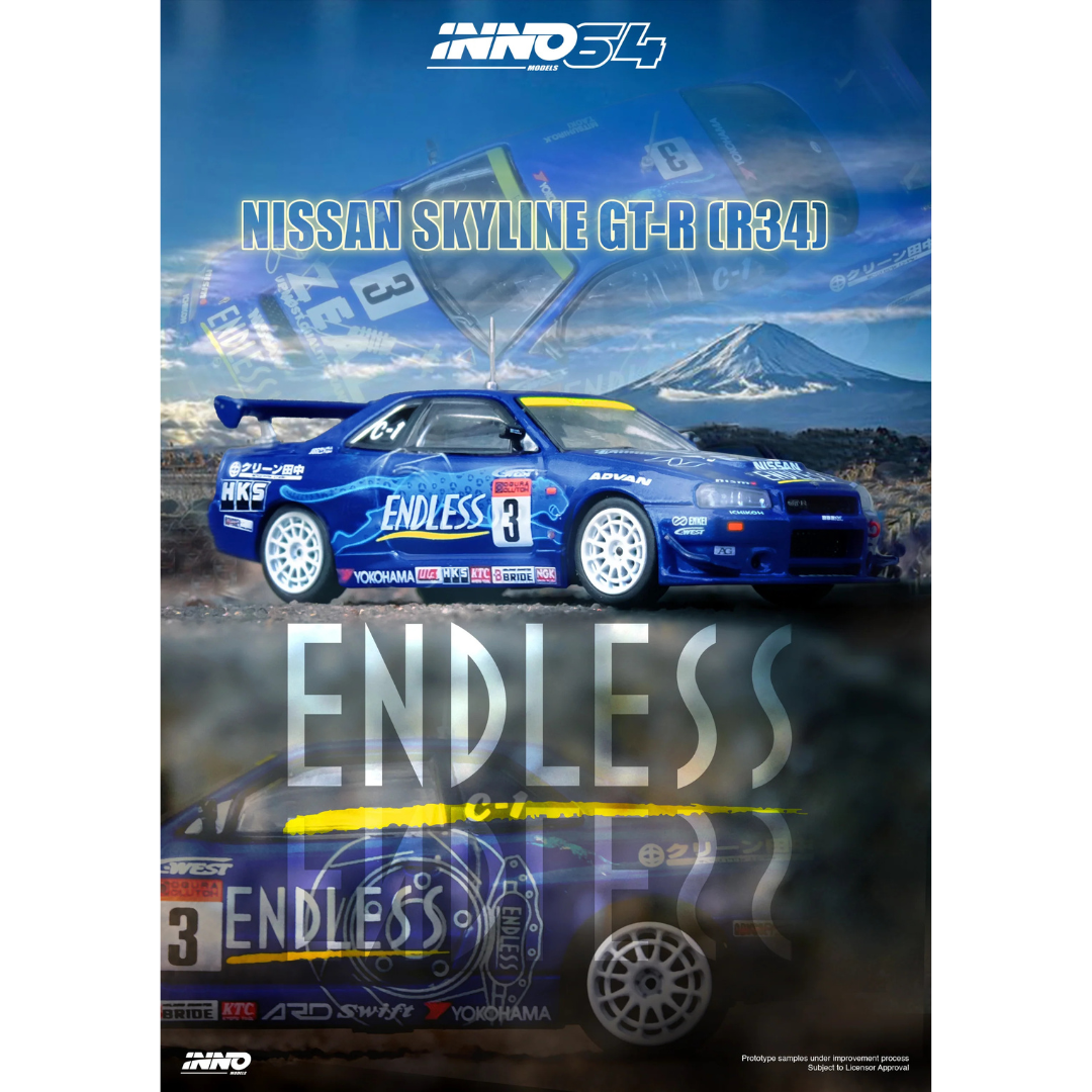 Inno64 Nissan Skyline GTR R34 #3 "Endless Advan" ¨HKS¨ Ganador De La Super Taikyu Series 2002 IN64-R34-STS02W