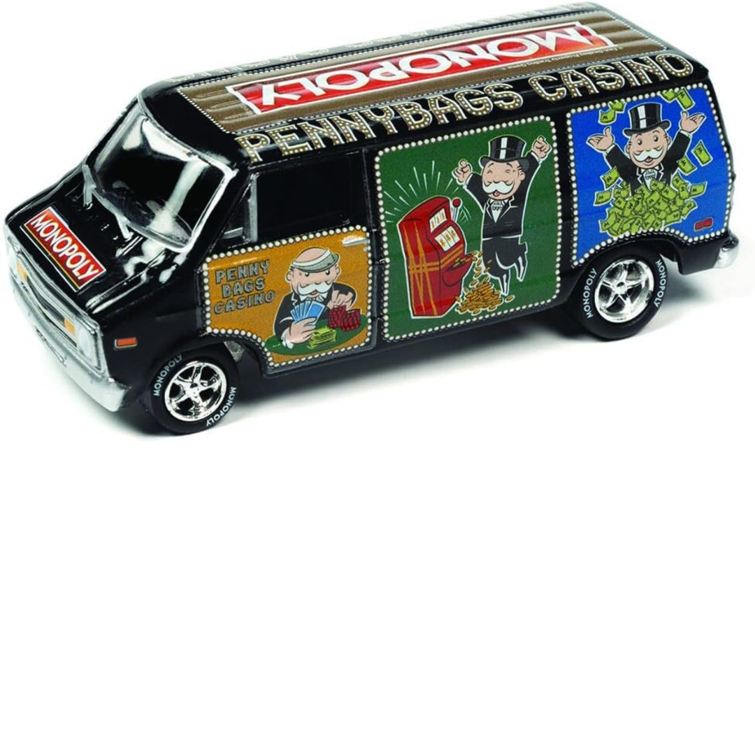 Johnny Lightning Pieza exclusiva Monopoly 1976 Dodge Van * Con pieza Game Token