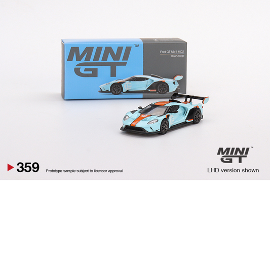 MINI GT Ford GT Mk II Azul y Naranja # 359 * Pieza Antigua Dificil de Conseguir