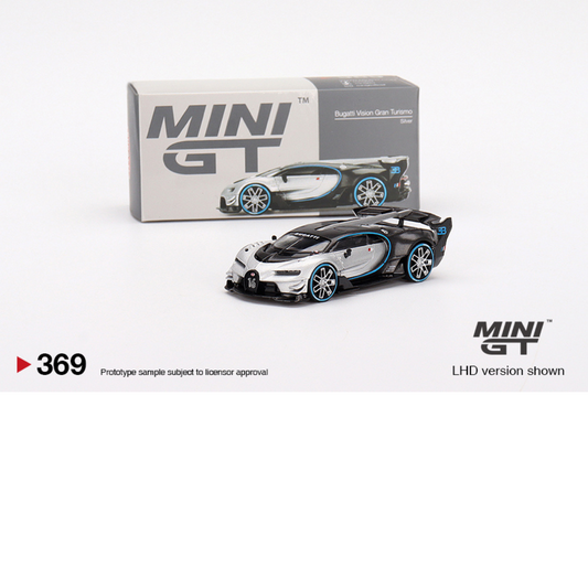 MINI GT Bugatti Vision Gran Turismo Plata # 369 * Pieza antigua dificil de conseguir