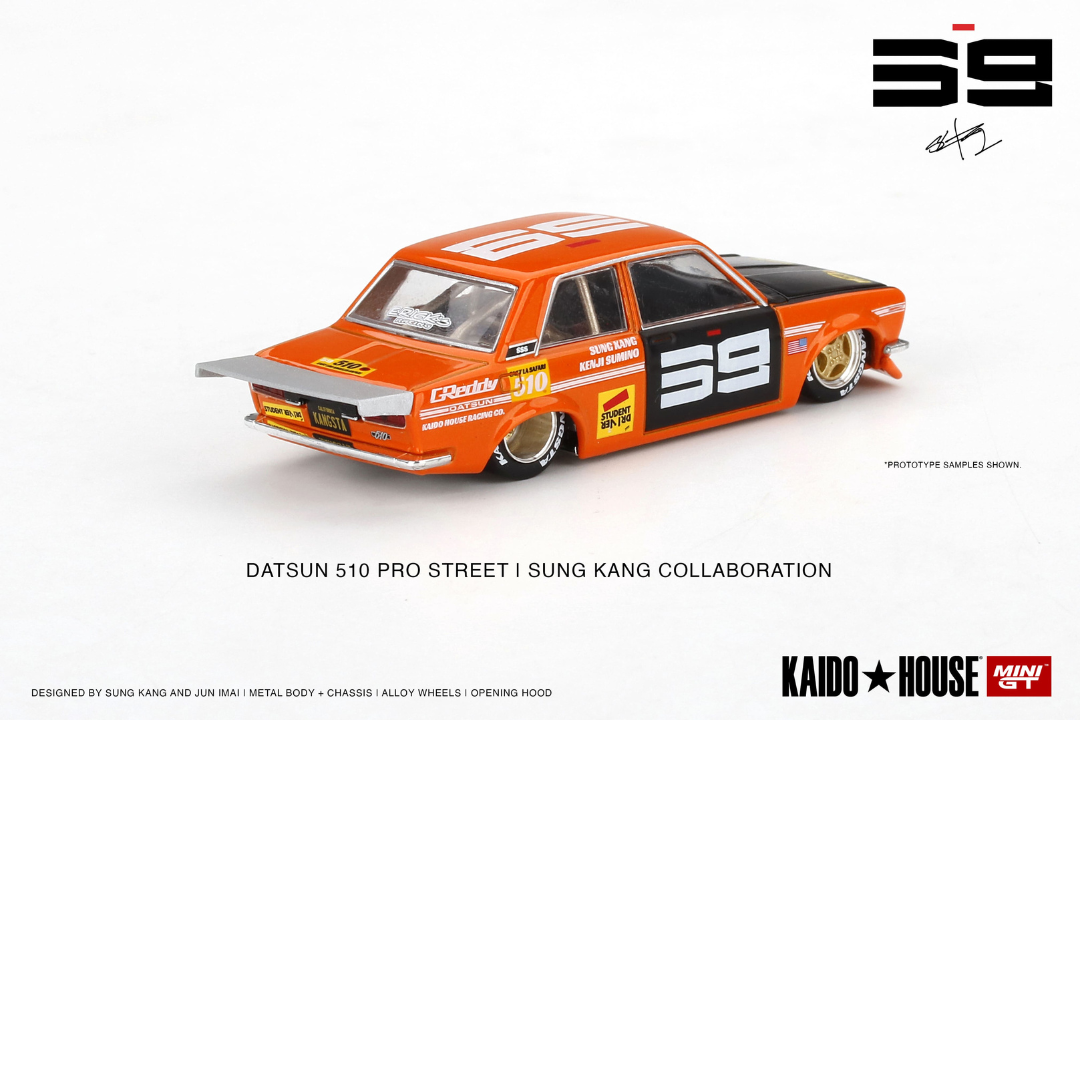 KAIDO HOUSE Datsun Pro Street SK510 Colaboración Sung Kang # 004 Naranja * Pieza antigua, primeros modelos de kaido