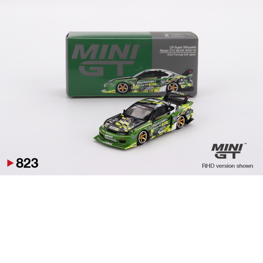 MINI GT NISSAN SILVIA S15 LB SUPER SILHOUETTE #555 V2 FORMULA DRIFT JAPAN 2024 # 823