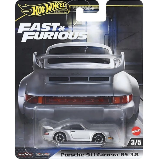 Hot Wheels Premium Fast and Furious Porsche 911 Carrera RS 3.8 Gris HNW46M