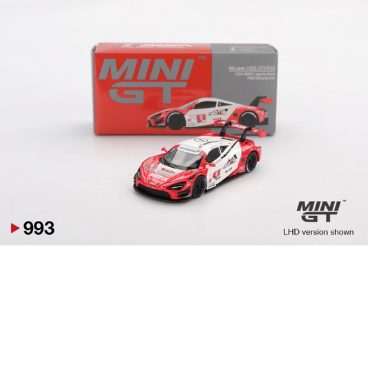MINI GT MCLAREN 720S GT3 EVO PFAFF MOTORSPORTS LAGUNA SECA 2024 # 993