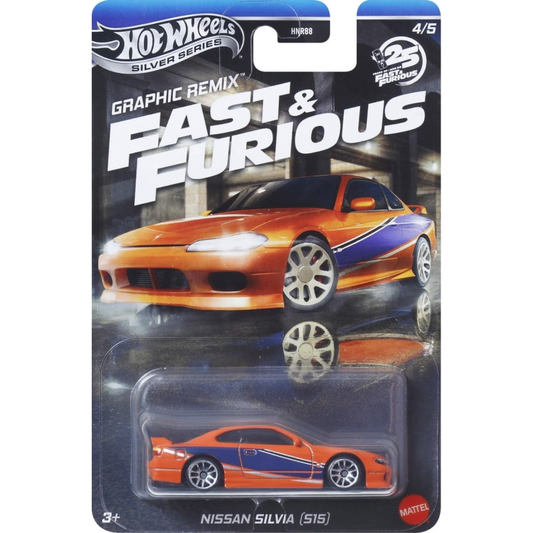 Hot Wheels Nissan Silvia (S15) Silver Series Fast And Furious Reverse Mix Basicos HNR88-979L