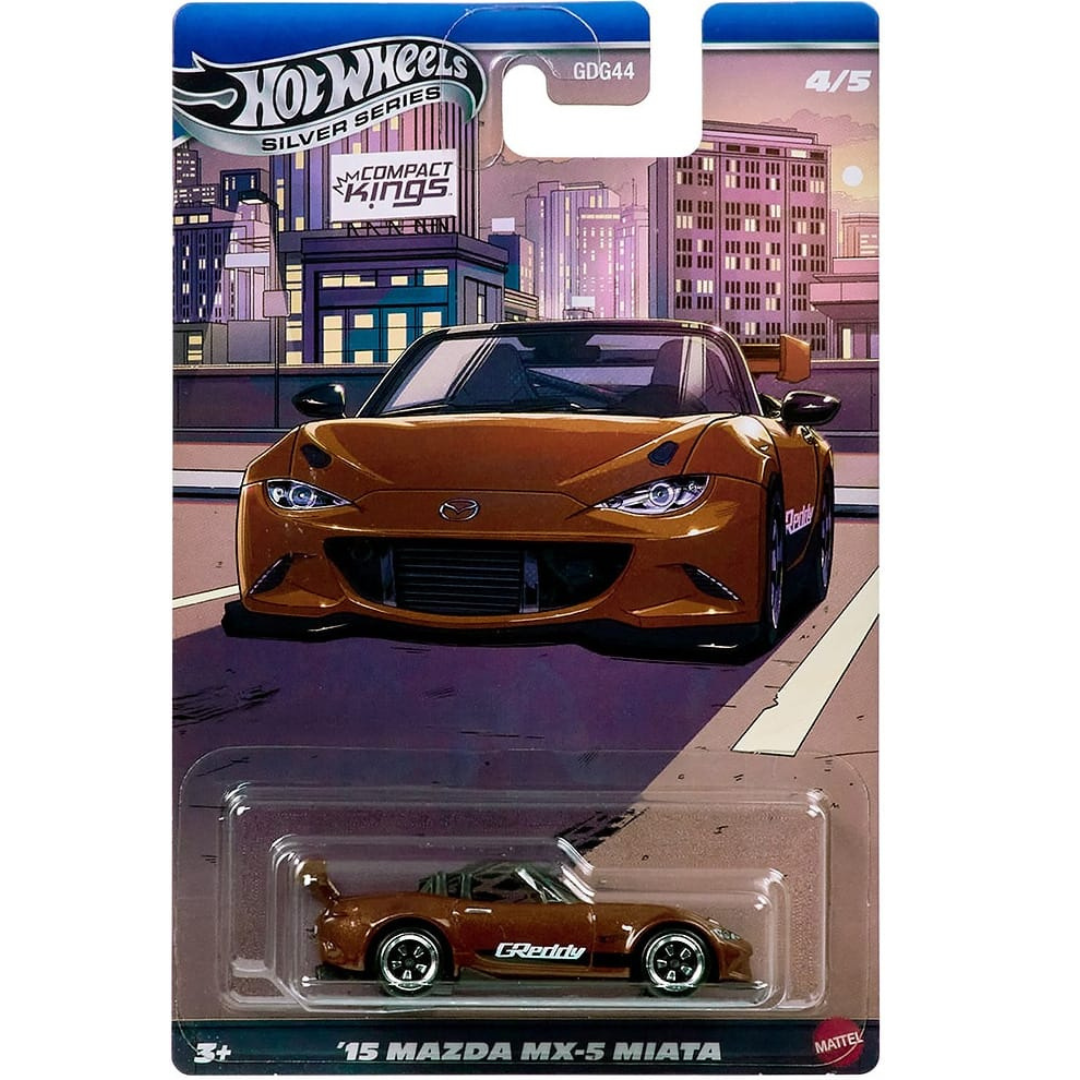 Hot Wheels Compact Kings Silver Series Basicos Mazda MX-5 Miata '15 GDG44-977Q