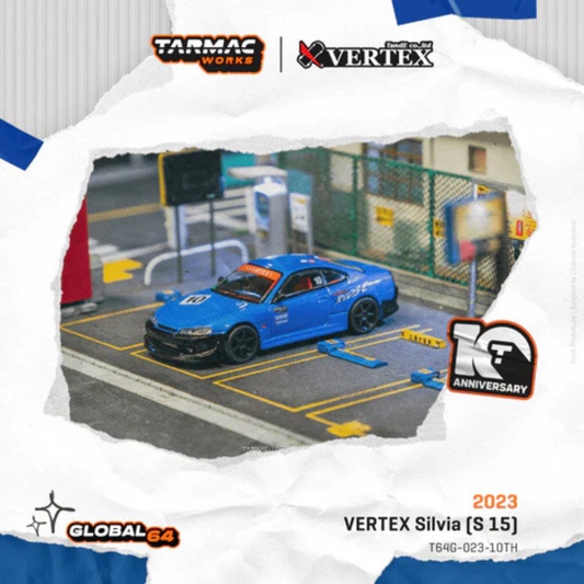 Tarmac Works 1.64 VERTEX Silvia S15 10º Aniversario de Tarmac Works - Tarmac Works GLOBAL64