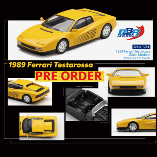 *** PREORDER *** LLEGADA APROXIMADA 4º TRIMESTRE2026*** PUEDE SUFRIR RETRASOS *** BBR 1/64 FERRARI TESTAROSSA GIALLO MODENA 1989