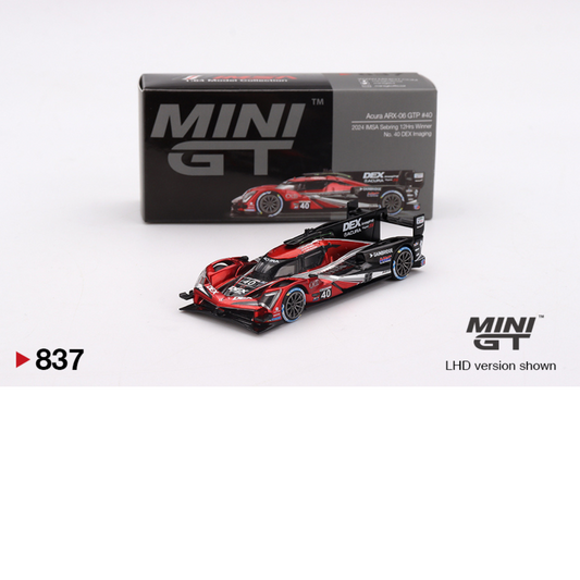 MINI GT ACURA ARX 06 GPT #40 WAYNE TAYLOR RACING SEBRING 12HRS WINNER 2024 #837