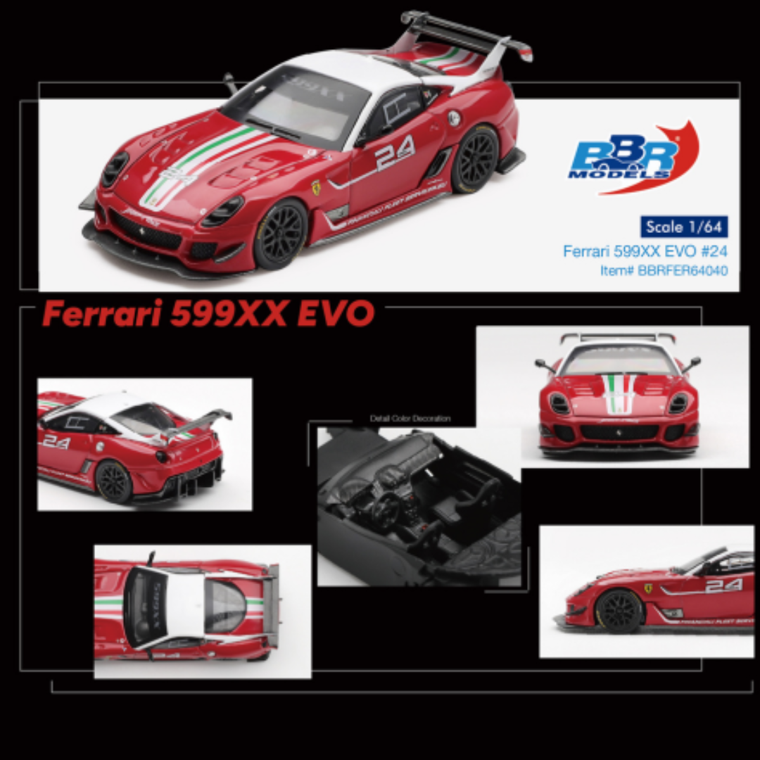 *** PREORDER *** LLEGADA APROXIMADA 4º TRIMESTRE2026*** PUEDE SUFRIR RETRASOS *** BBR 1/64 FERRARI 599XX EVO #24 2011
